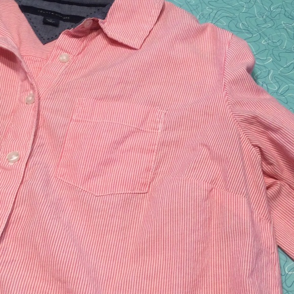 Tommy Hilfiger Partial Button Down Shirt Long Sleeve - Picture 5 of 6